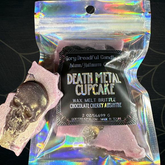 Death Metal Cupcake Wax Melt Brittle: Chocolate Cherry Absinthe Scent - Picture 5 of 10